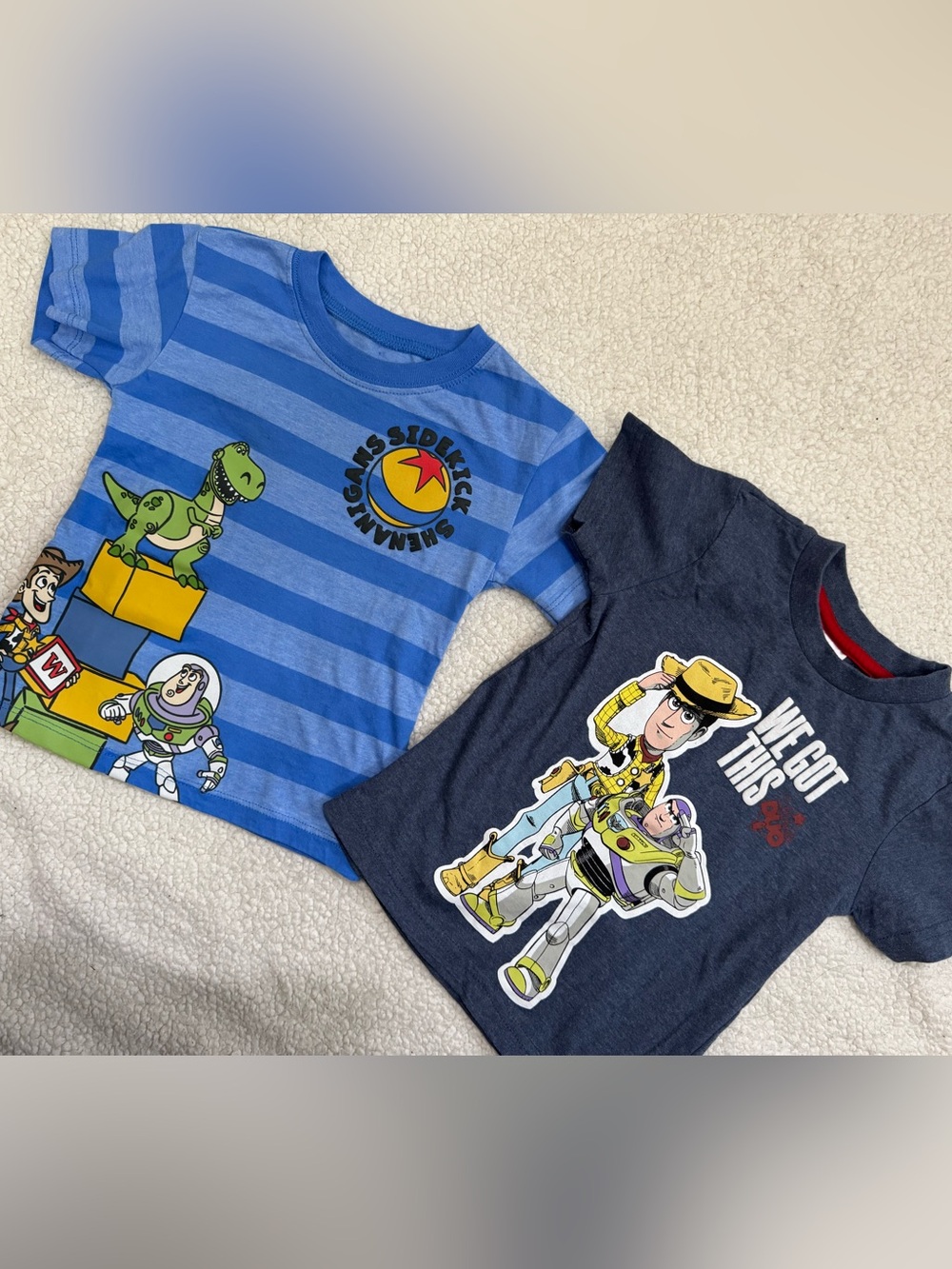 Toy Story Kids Tee Set - Blue Striped & Navy Graphic